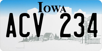 IA license plate ACV234