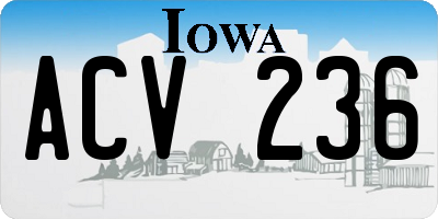 IA license plate ACV236