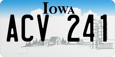 IA license plate ACV241