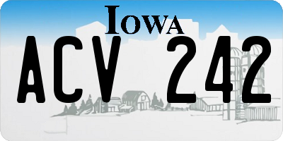 IA license plate ACV242