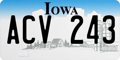 IA license plate ACV243