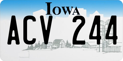 IA license plate ACV244
