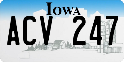 IA license plate ACV247