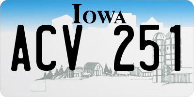 IA license plate ACV251