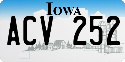 IA license plate ACV252