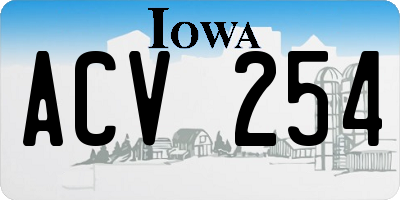 IA license plate ACV254