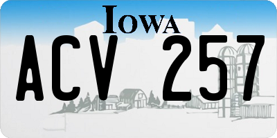 IA license plate ACV257