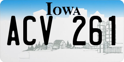 IA license plate ACV261