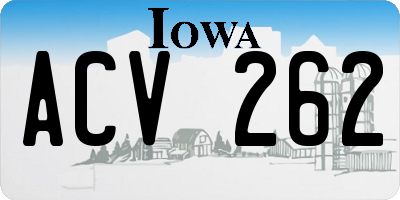 IA license plate ACV262