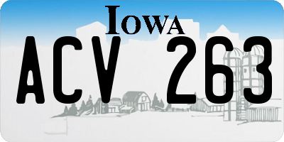 IA license plate ACV263