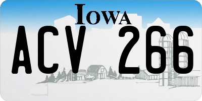 IA license plate ACV266