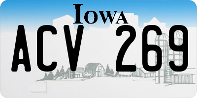 IA license plate ACV269