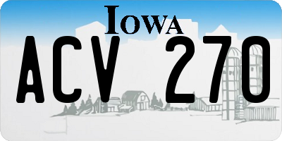IA license plate ACV270