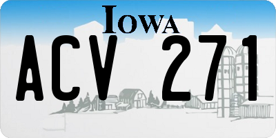 IA license plate ACV271