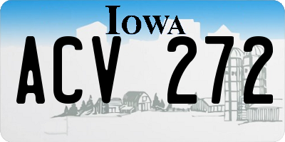 IA license plate ACV272