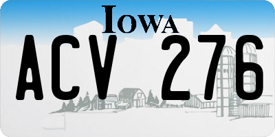 IA license plate ACV276