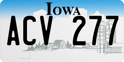 IA license plate ACV277