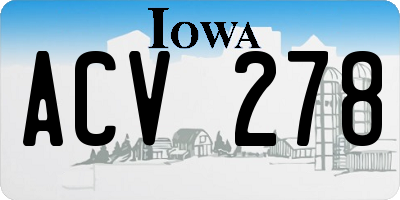 IA license plate ACV278