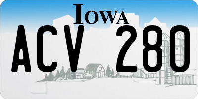 IA license plate ACV280