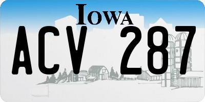 IA license plate ACV287