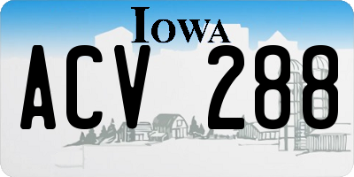 IA license plate ACV288