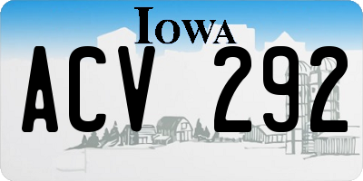 IA license plate ACV292