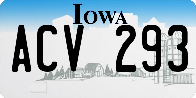 IA license plate ACV293
