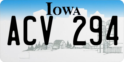 IA license plate ACV294