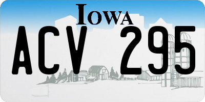 IA license plate ACV295