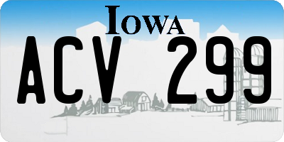 IA license plate ACV299