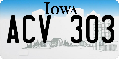 IA license plate ACV303