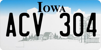 IA license plate ACV304