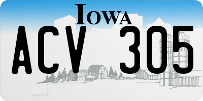 IA license plate ACV305