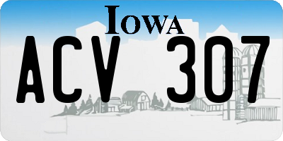 IA license plate ACV307
