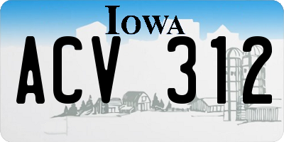 IA license plate ACV312