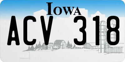 IA license plate ACV318