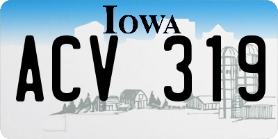 IA license plate ACV319