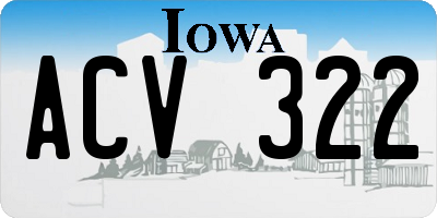 IA license plate ACV322