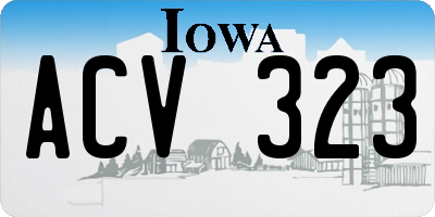 IA license plate ACV323