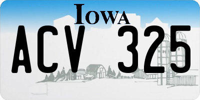 IA license plate ACV325