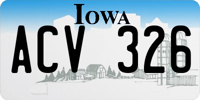 IA license plate ACV326