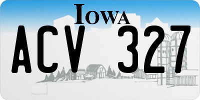 IA license plate ACV327