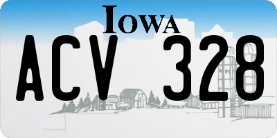 IA license plate ACV328
