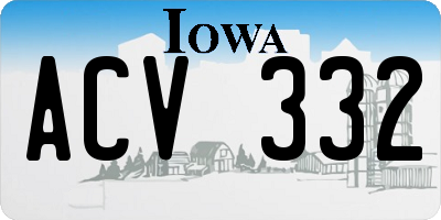 IA license plate ACV332