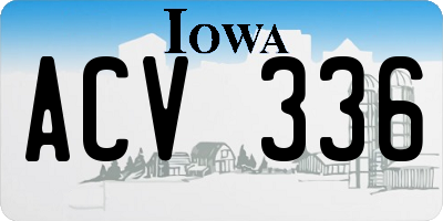 IA license plate ACV336