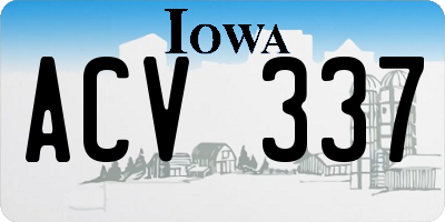 IA license plate ACV337