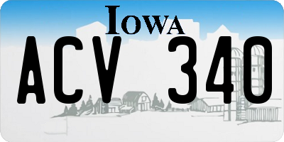 IA license plate ACV340