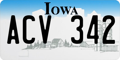 IA license plate ACV342