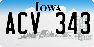 IA license plate ACV343