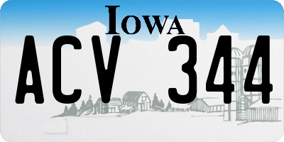 IA license plate ACV344